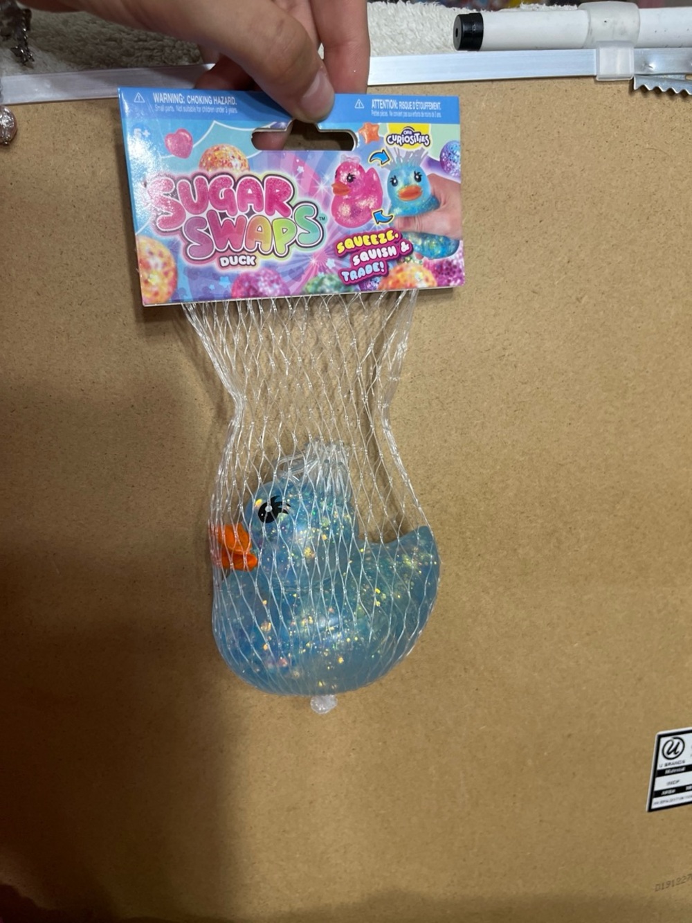 Blue Glitter Duck Kids Toy - Squeeze & Squish